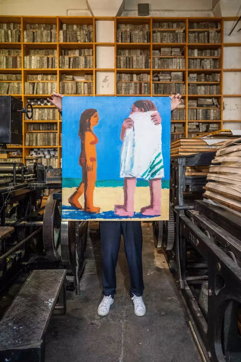 Grafiken & Lithographien: Todd Bienvenu Beach Towel 2019 – Neu und originalverpackt aus Chêne-Bougeries von CollectorGVA 1
