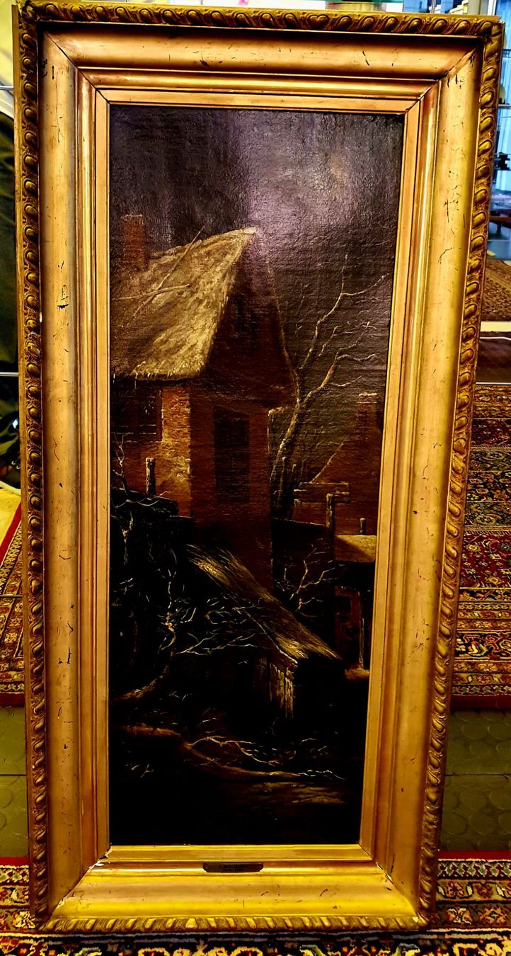 Dipinti: Gemälde C. Molinaer Bauernhaus 48x100cm ca 1560 – Usato da Zürich venduto da adriben 4