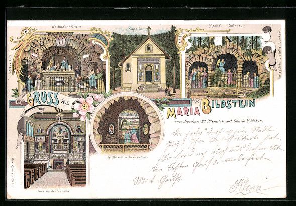 Ansichtskarten: Litho Maria Bildstein, Grotten und Kapel – Gebraucht aus Berlin von bartko-reher