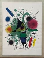 Poster nach Joan Miró: „Der singende Fisch“, gross, gerahmt