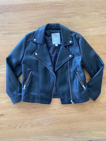 Perfecto simili cuir fille noir Vertbaudet 122