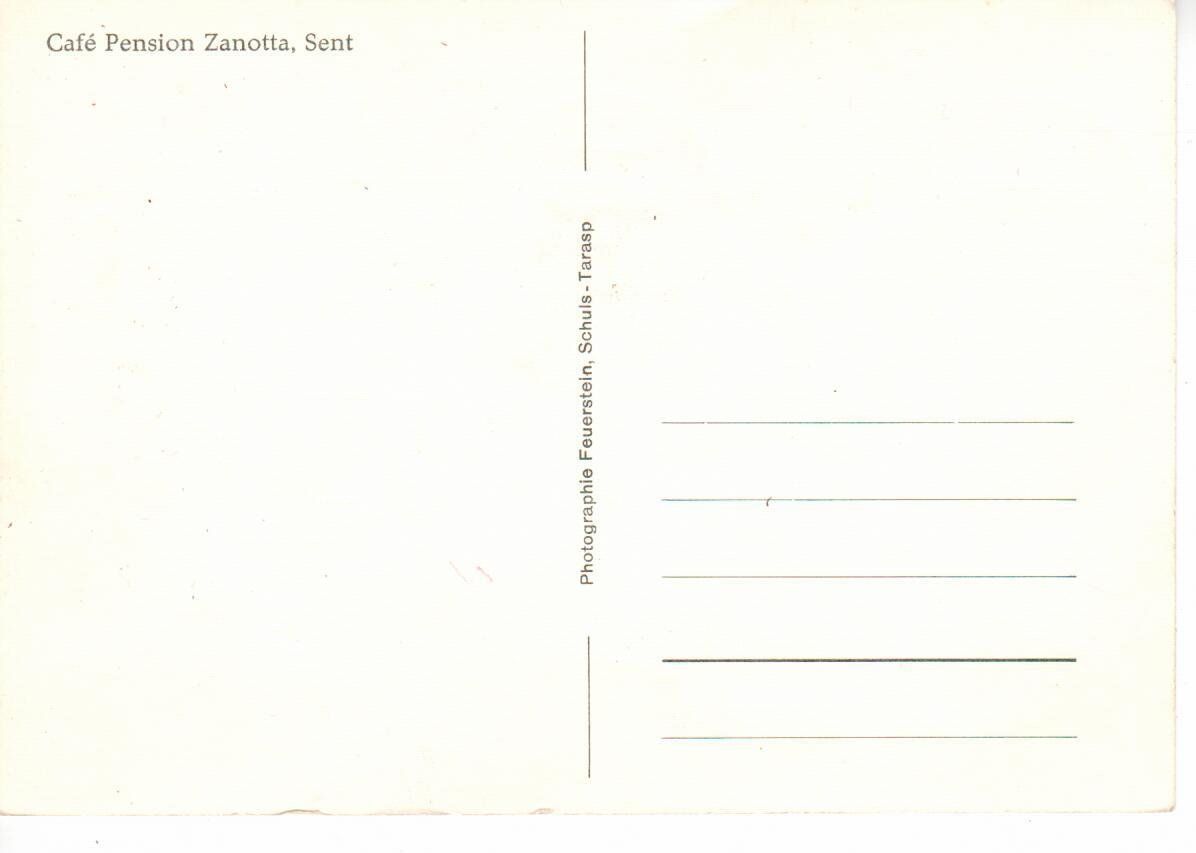 Cartoline postali: Café Pension Zanotta - Sent – Usato da Wolhusen venduto da Curver9 1