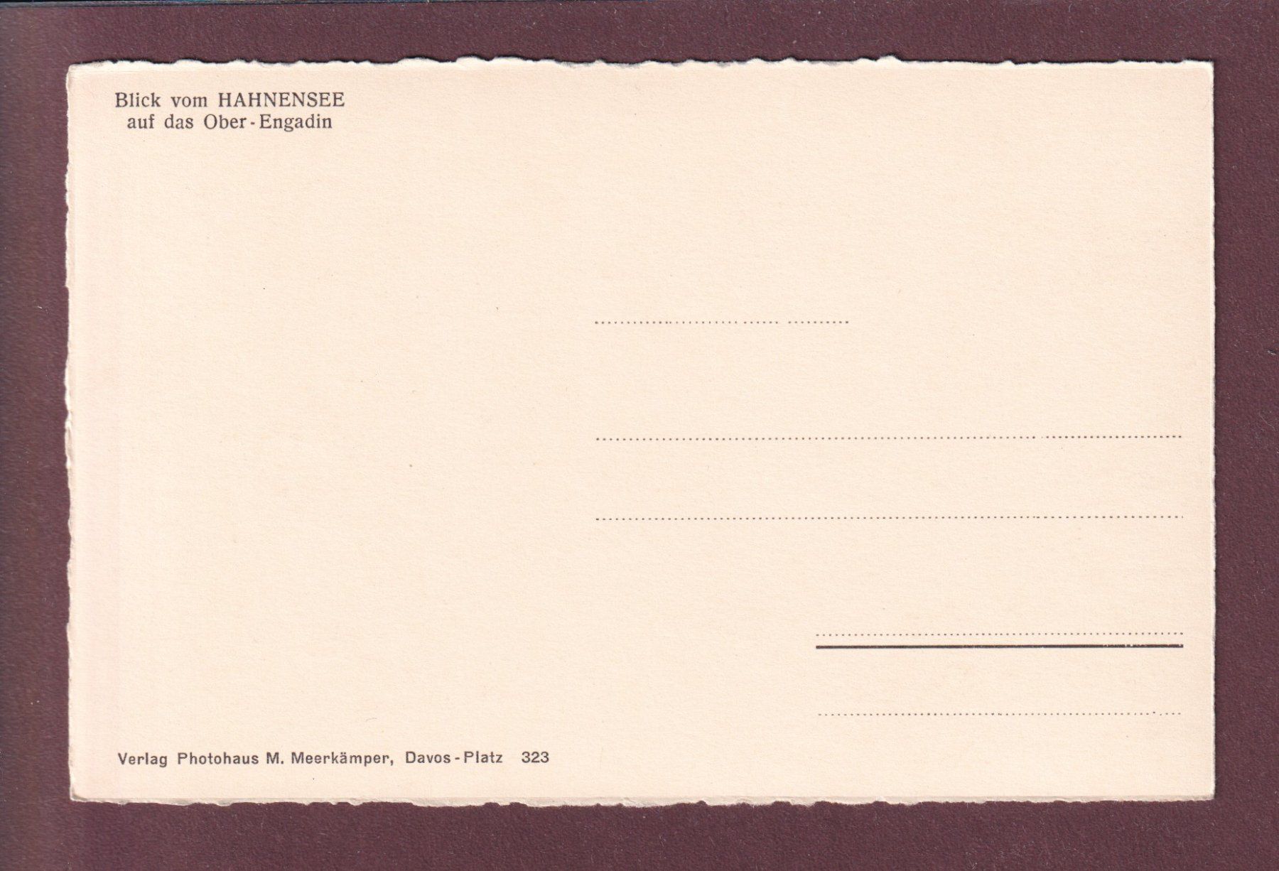 Cartes postales: HAHNENSEE - Ober-Engadin – D'occasion à Pully par nicecards 1