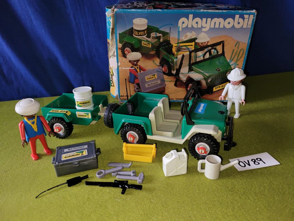 Pièce Playmobil Vintage - Essieu Avant Pour Jeep Safari Rallye (Réf 3532, 3437, Etc.) - Occasion, Parfait Pour Rénovation