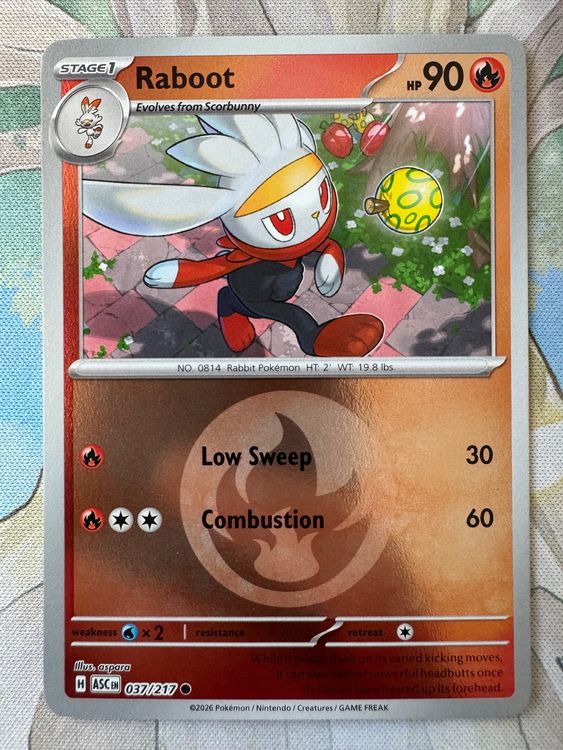 Pokémon TCG – Raboot Energy Pattern (ASC037) (Neu (gemäss Beschreibung ...