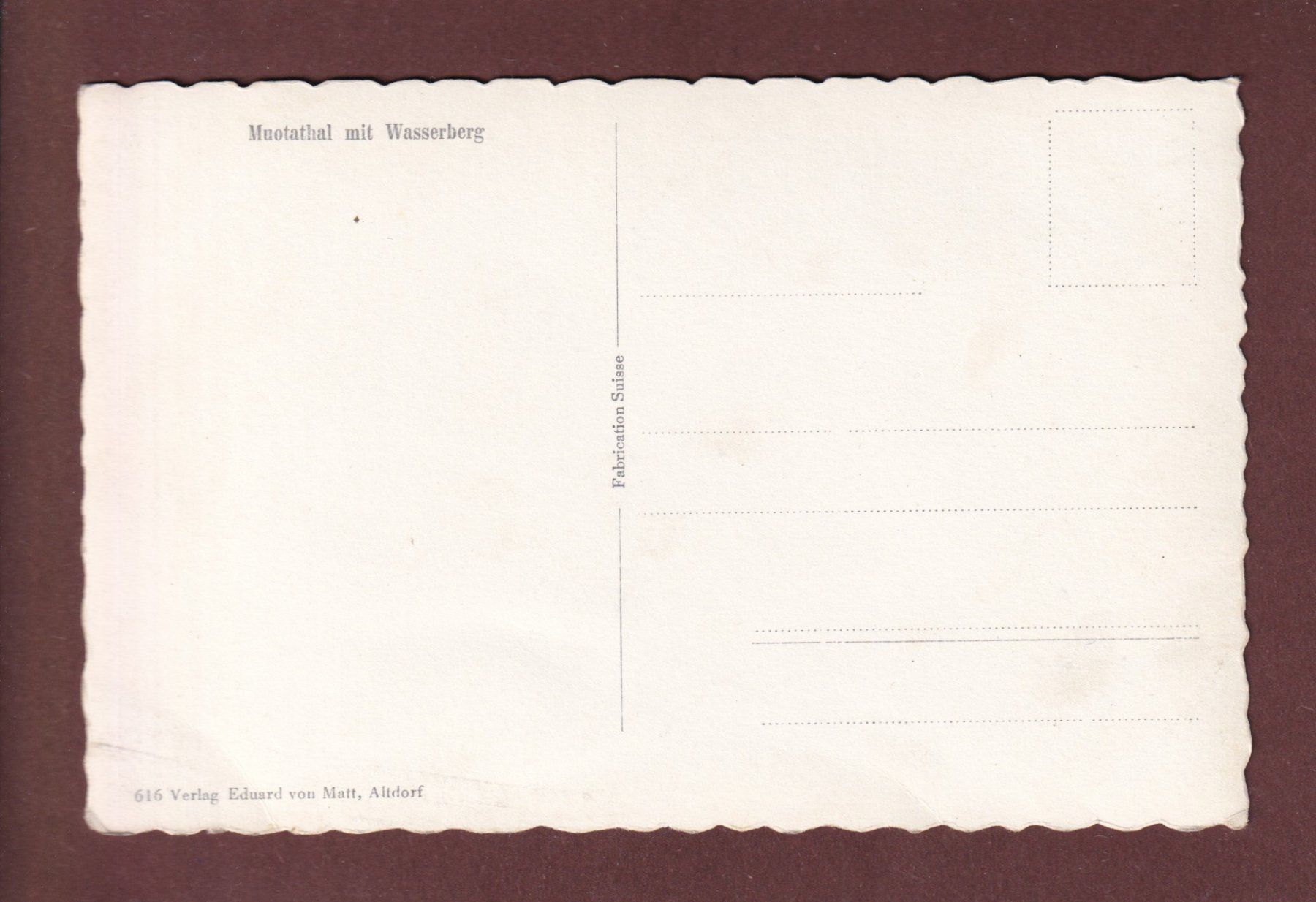 Cartoline postali: MUOTATHAL mit Wasserberg – Usato da Pully venduto da nicecards-shop 1
