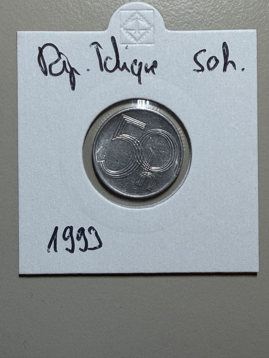 Alle Münzen: République Tchequie - 50 centimes - 1993 – Gebraucht aus Payerne von Mike1682