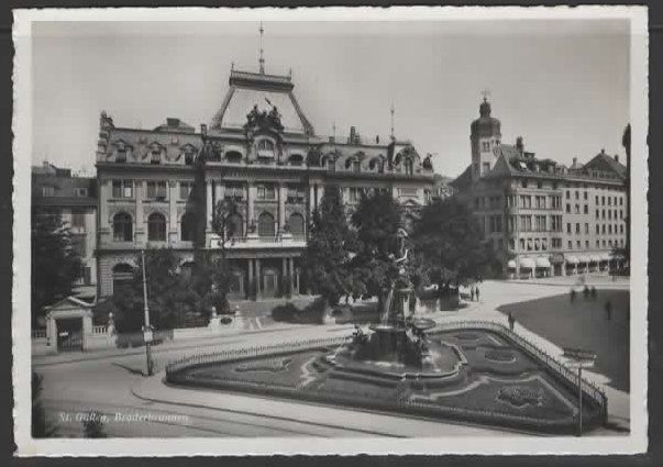 Cartoline postali: St. Gallen, Broderbrunnen  1942  (I – Usato da Ruggell venduto da Masescha