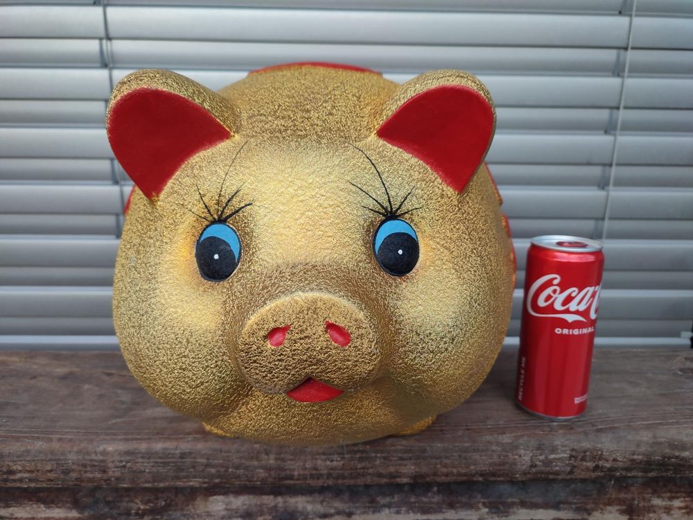Sehr grosses chinesisches Glücks-Schwein aus Metall (D&amp;#39;occasion) à ...