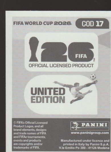 Panini Carte collezionabili: FIFA WORLD CUP 2026 Panini Sticker COD 17 BRIAN CIPENGA – Nuovo (secondo la descrizione) da Vezia venduto da Aquarius_Age 1