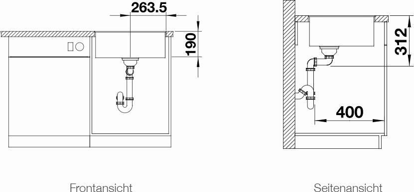 Eviers & lavabos: Blanco SUBLINE 500-F Einbauspüle schwarz – Neuf avec emballage d'origine à Bottighofen par zaap 1