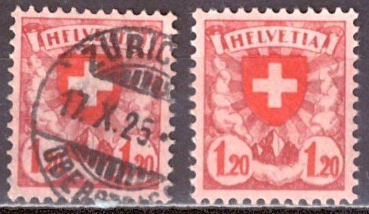 Tutti i francobolli: Abart "HFLVETIA", postfrisch und gestempelt – Usato da Frauenfeld venduto da Interessent1
