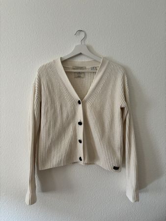 Scotch & Soda Cardigan – Rippstrick, Creme/Off-White