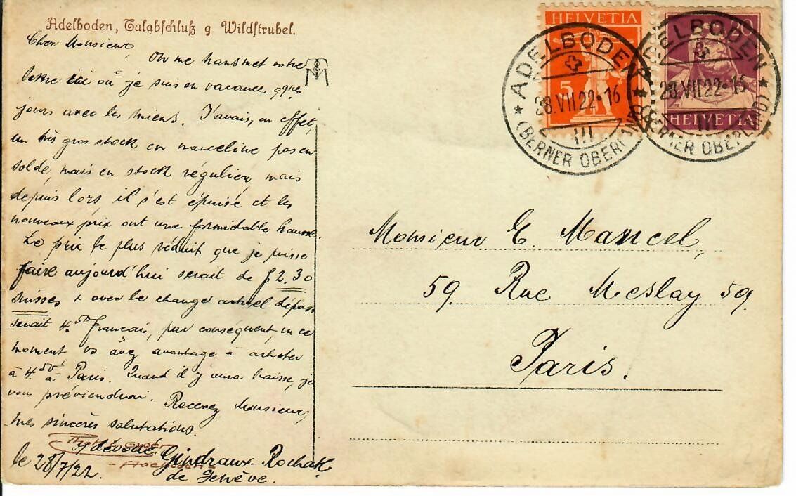 Cartoline postali: Adelboden 1922 – Usato da Hochdorf venduto da Ziegel-16