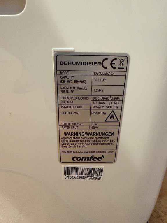 Comfee Deumidificatori: Neuwertiger Luftentfeuchter Comfee DG-30DEN7 – Usato da Ettingen venduto da TIGER3199 1