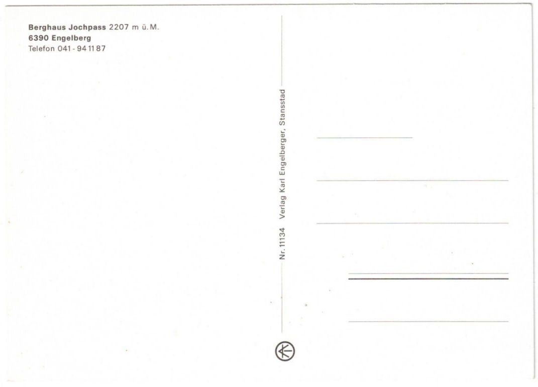 Cartoline postali: Engelberg - 5 Bild AK Jochpass – Usato da Binningen venduto da Mountainrider 1