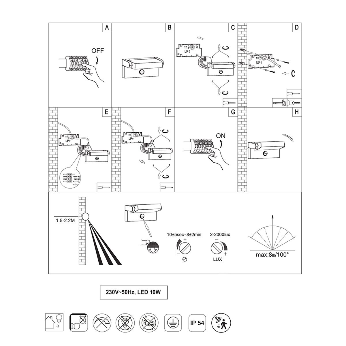 Lampade: Aussen Wandleuchte, IP54, 20 cm x 10 cm – Nuovo (secondo la descrizione) da Kreuzlingen venduto da Smart-Light 5
