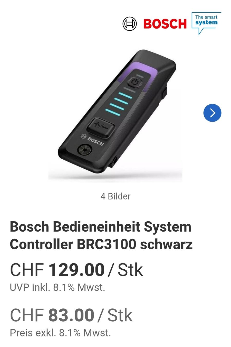 Bosch Pezzi di ricambio: Bosch Bedieneinheit System Controller BRC3100 schwarz – Usato da Birsfelden venduto da samurai99