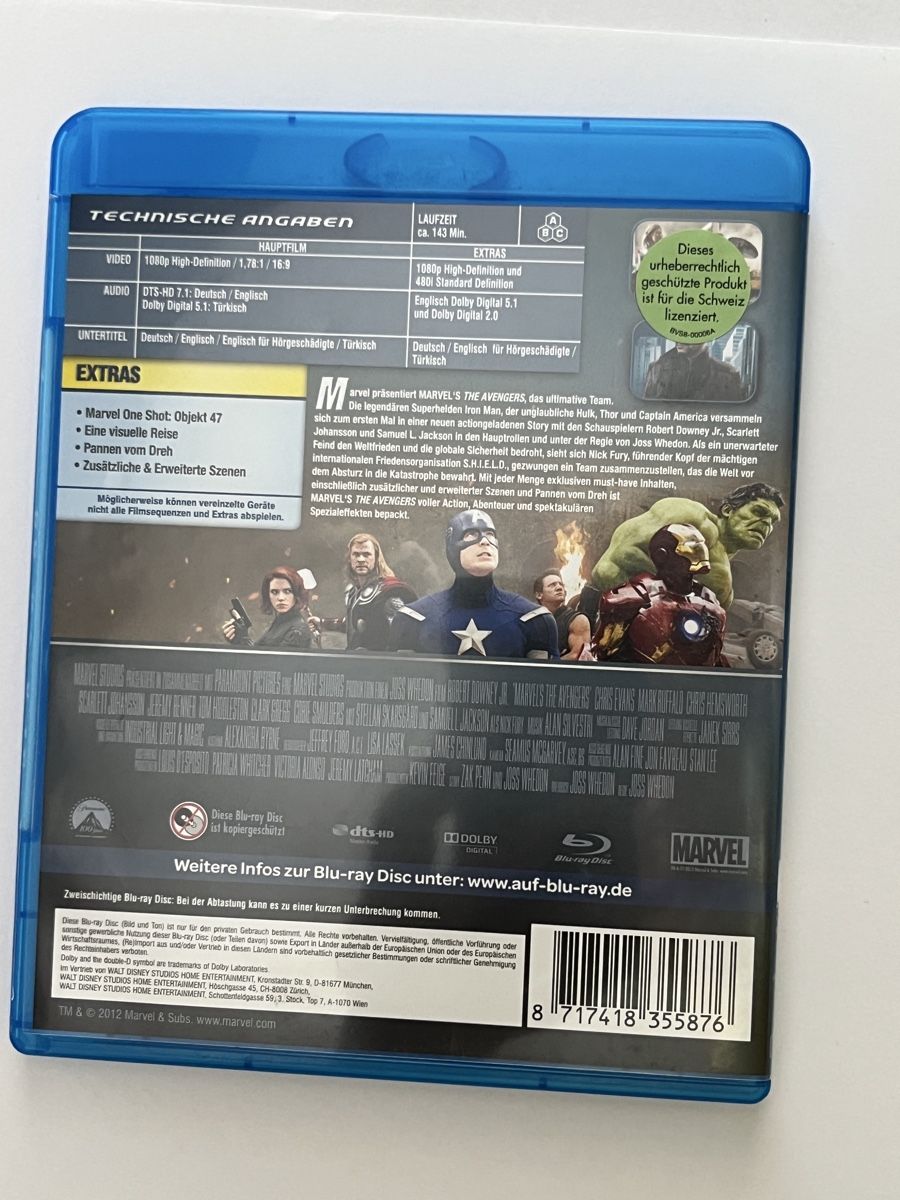 Tutti i DVDs: Blu-ray The Avengers Marvel – Usato da Au ZH venduto da Paninifieber26 1