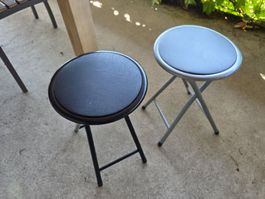 2 Klapp Camping Stühle Stuhl Hocker