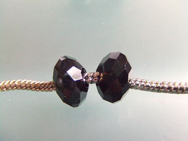 Perlen (unechte): Glasschliffperle 10x7mm scvhwarz – Neu (gemäss Beschreibung) aus Alpnachstad von perlengaby