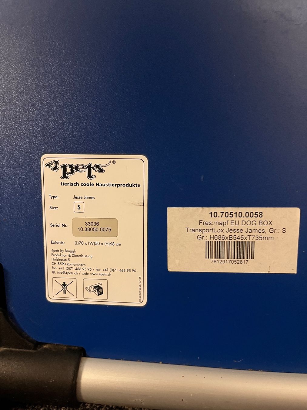 4pets Gabbie, trasporto & Sicurezza: Hundetransportbox – Usato da Wilen b. Wil venduto da xen_kzb6 4