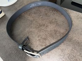Leder Gürtel 90 dunkelblau neu