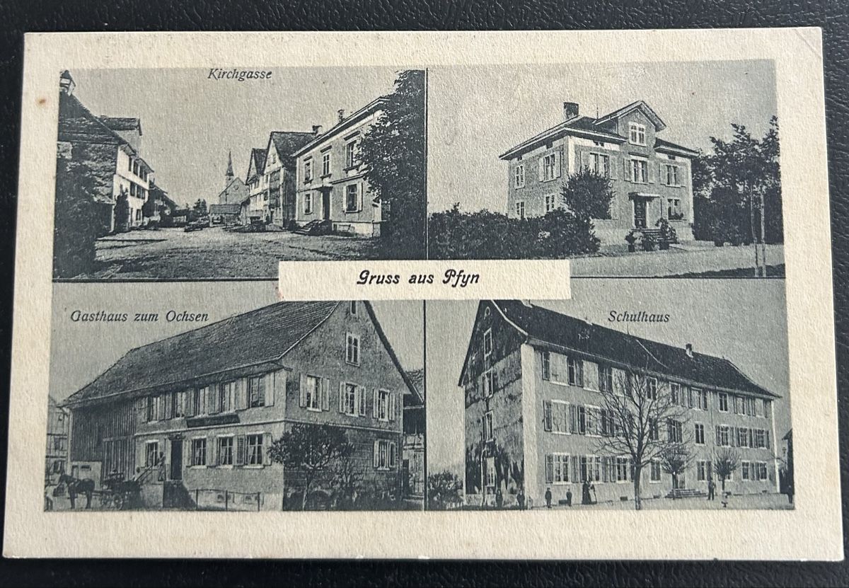 Cartoline postali: Gruss aus Pfyn 4-Bildrig  – Usato da Horw venduto da Tellbub
