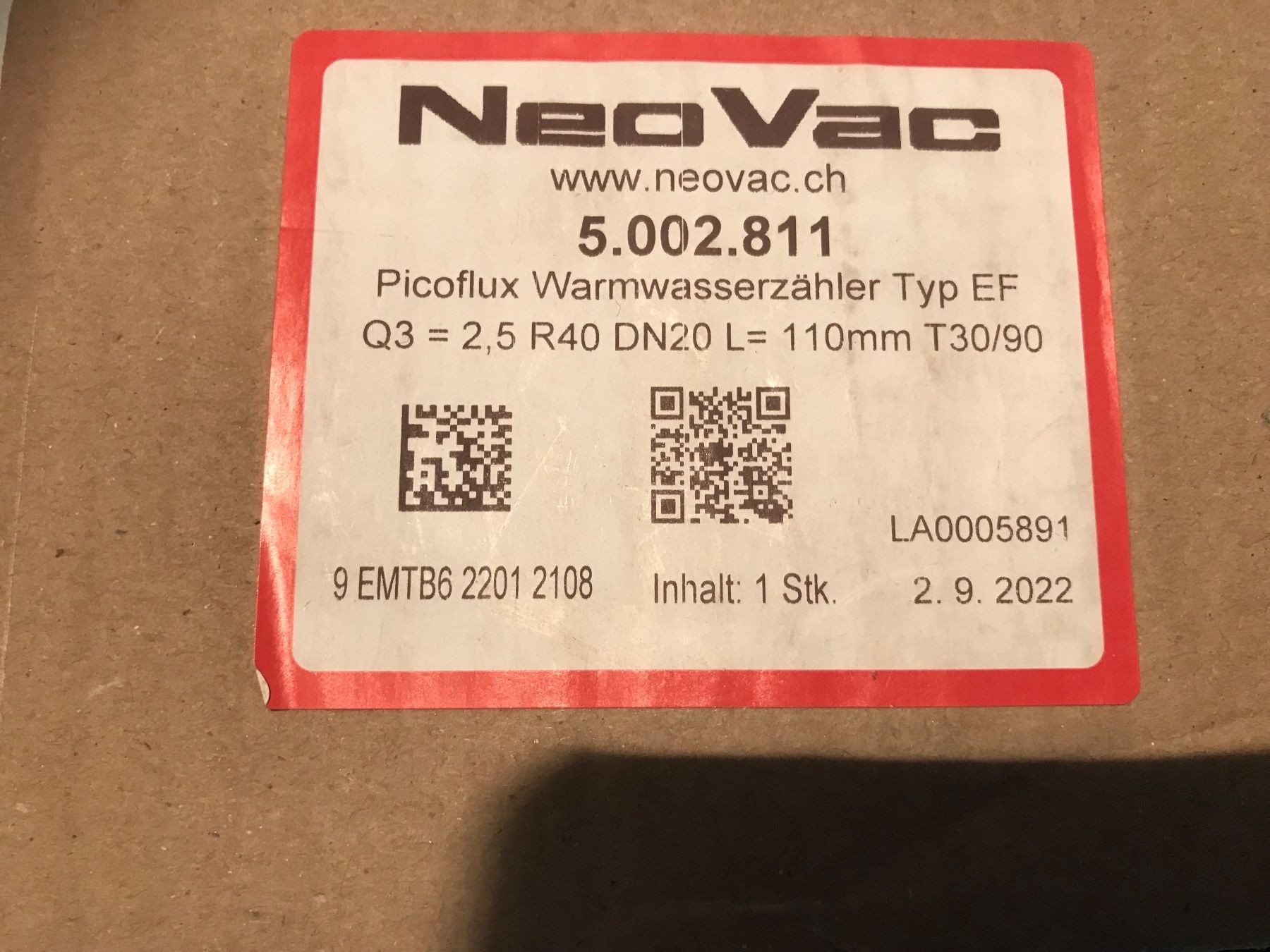 Misurare: Warmwasserzähler Neo Vac, 3/4" – Nuovo e nell'imballaggio originale da Winterthur venduto da efant12 2