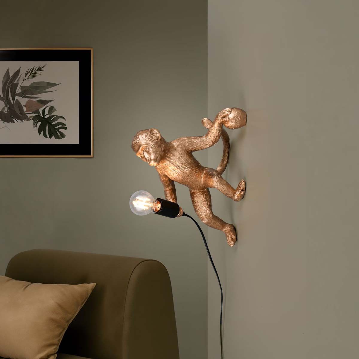 Lampade: Wandleuchte, Affenoptik, 37 cm Höhe – Nuovo (secondo la descrizione) da Kreuzlingen venduto da Smart-Light 2