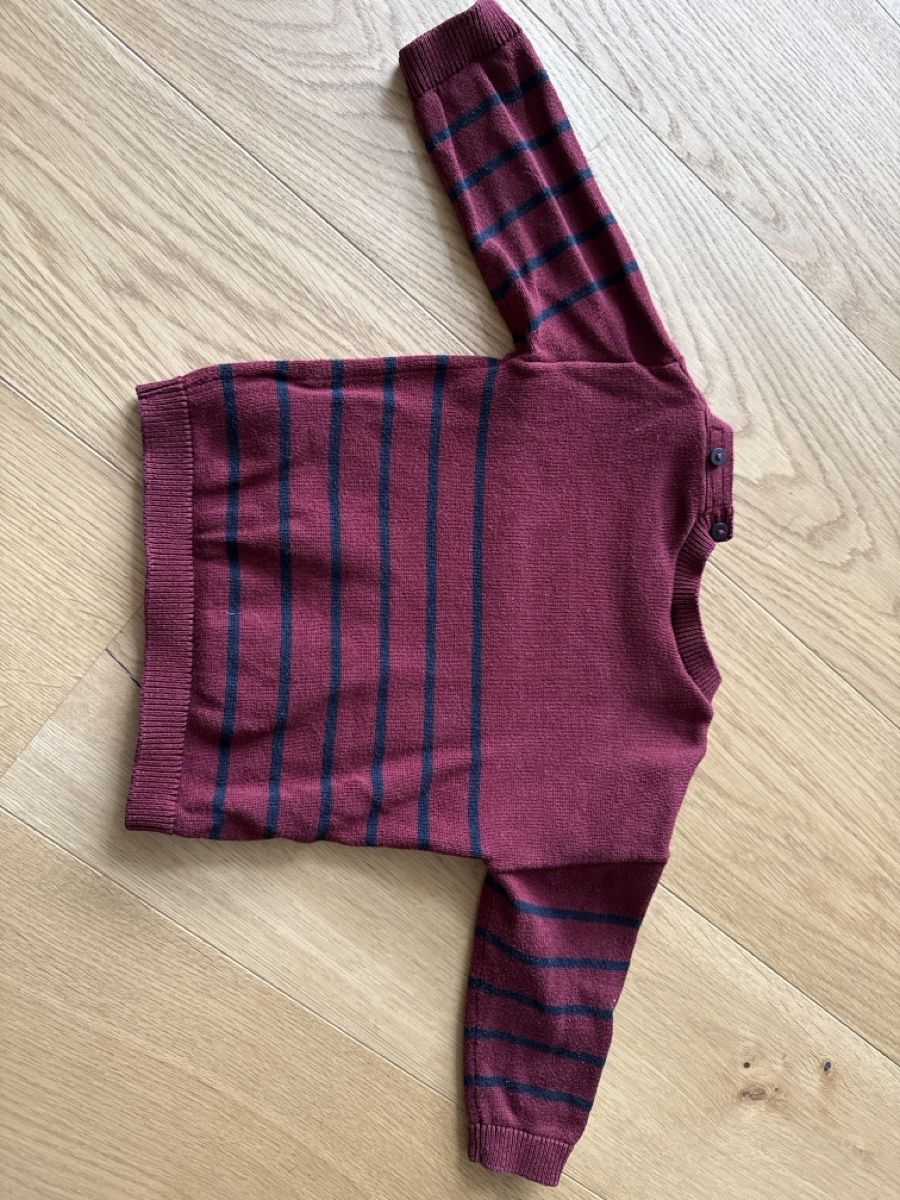 H&M Pullover & Sweatshirts: Jungen Pullover Gr 80, gestreift, bordeaux/dunkelblau – Neu (gemäss Beschreibung) aus Sonnental von sop_9scm 1