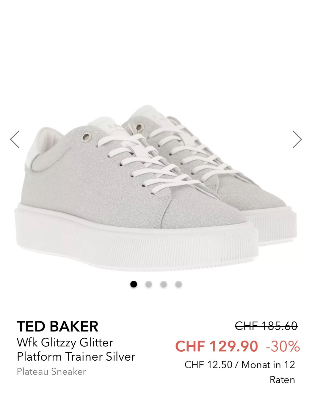 Ted Baker Damenschuhe: TED BAKER Glitter Platform Trainer Silver neu – Neu (gemäss Beschreibung) aus Steinhausen von gra_j5cn 3