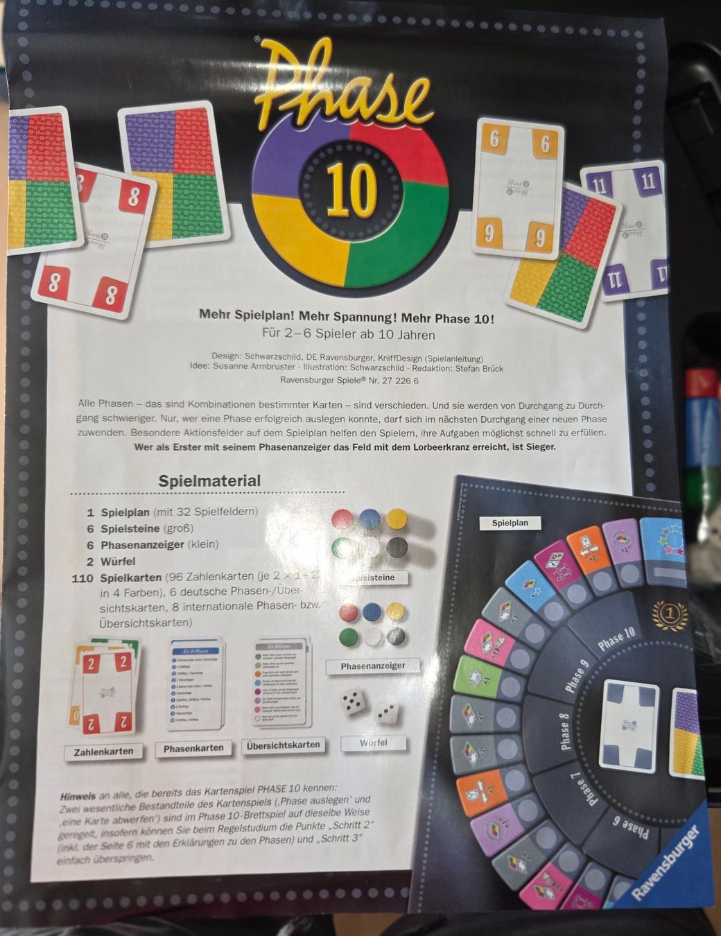 Ravensburger Giochi: Ravensburger Phase 10 - Das Brettspiel von 2010 – Usato da Gossau SG venduto da tenerife11 4