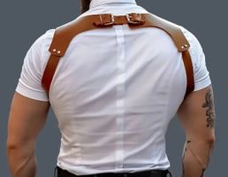 Harnais de poitrine en PVC pour hommes -Détails de rivets pu