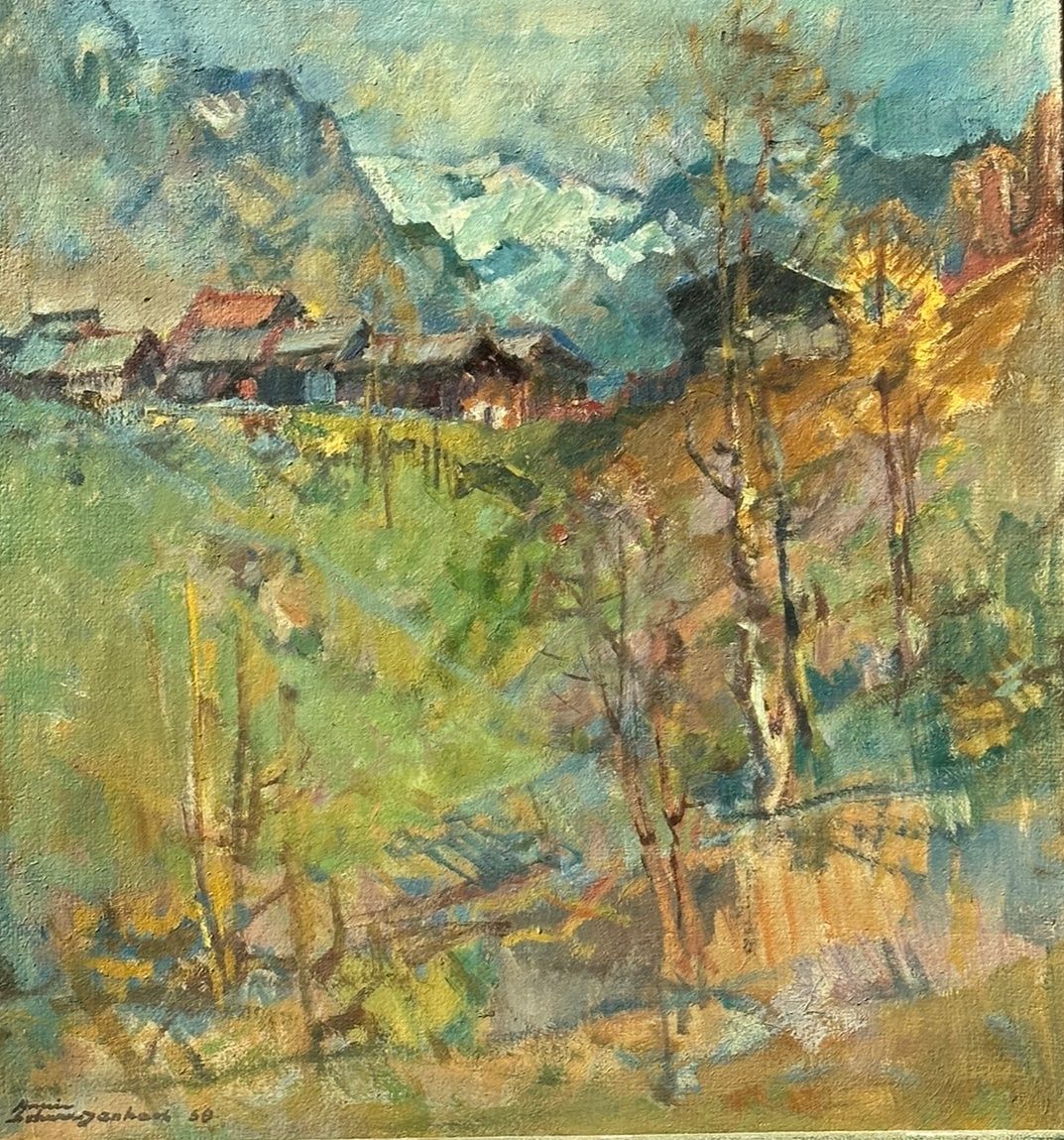 Dipinti: Armin Schwarzenbach (1914-2000) Grosses Gemälde – Usato da Waltenschwil venduto da Fifofufee 1
