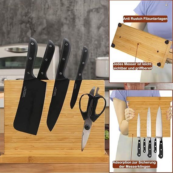 Couteaux: Messerblock Magnetisch Holz Bambus – Neuf avec emballage d'origine à Oberentfelden par abz_l7vm 4
