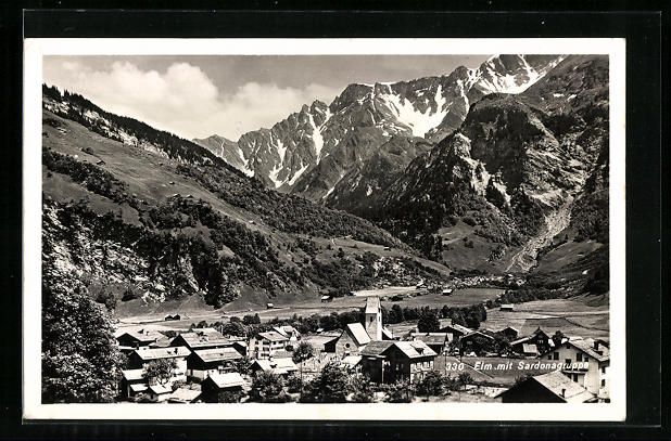 Cartoline postali: AK Elm, Ortsansicht mit Sardonagruppe – Usato da Berlin venduto da bartko-reher