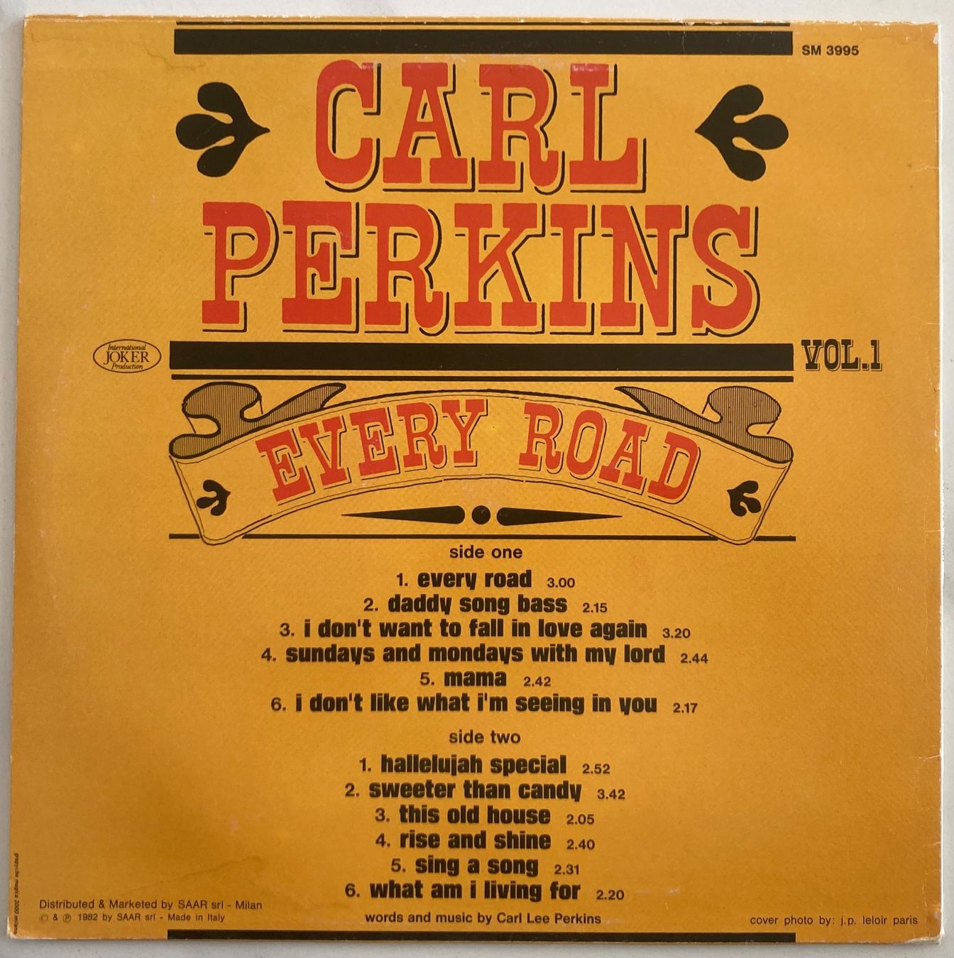 Dischi in vinile: CARL PERKINS - VOL.1 "EVERY ROAD" – Usato da Poliez-Pittet venduto da Newtown-Records 1