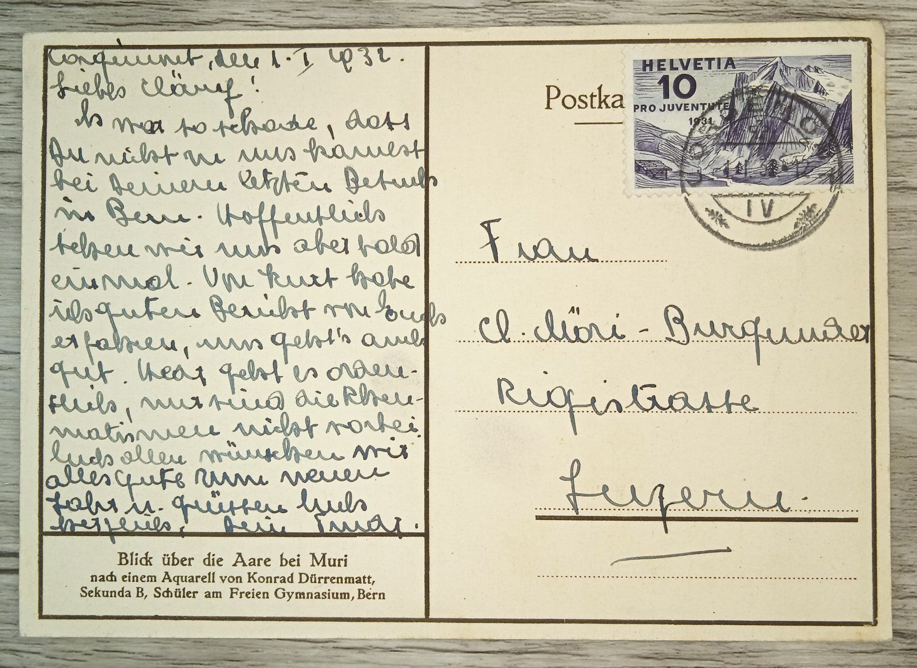 Tutti i francobolli: TR59 Carte Postale Suisse 1932 Pro Juventute – Usato da Cousset venduto da Patrick_Collections