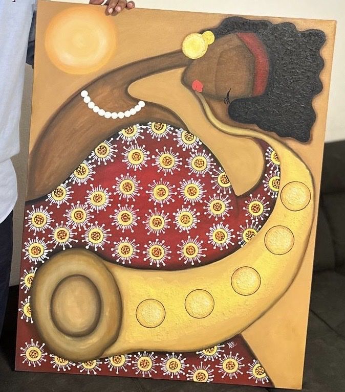 Gemälde: Frau mit Saxophon - Einzigartiges Bild! 80x70 – Neu (gemäss Beschreibung) aus Stallikon von Jhartl