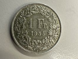 1 Fr. Silber Schweiz 1955 ss