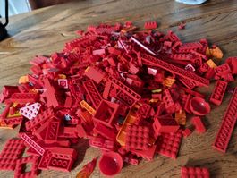 Rote und orange Lego /  900 Gramm