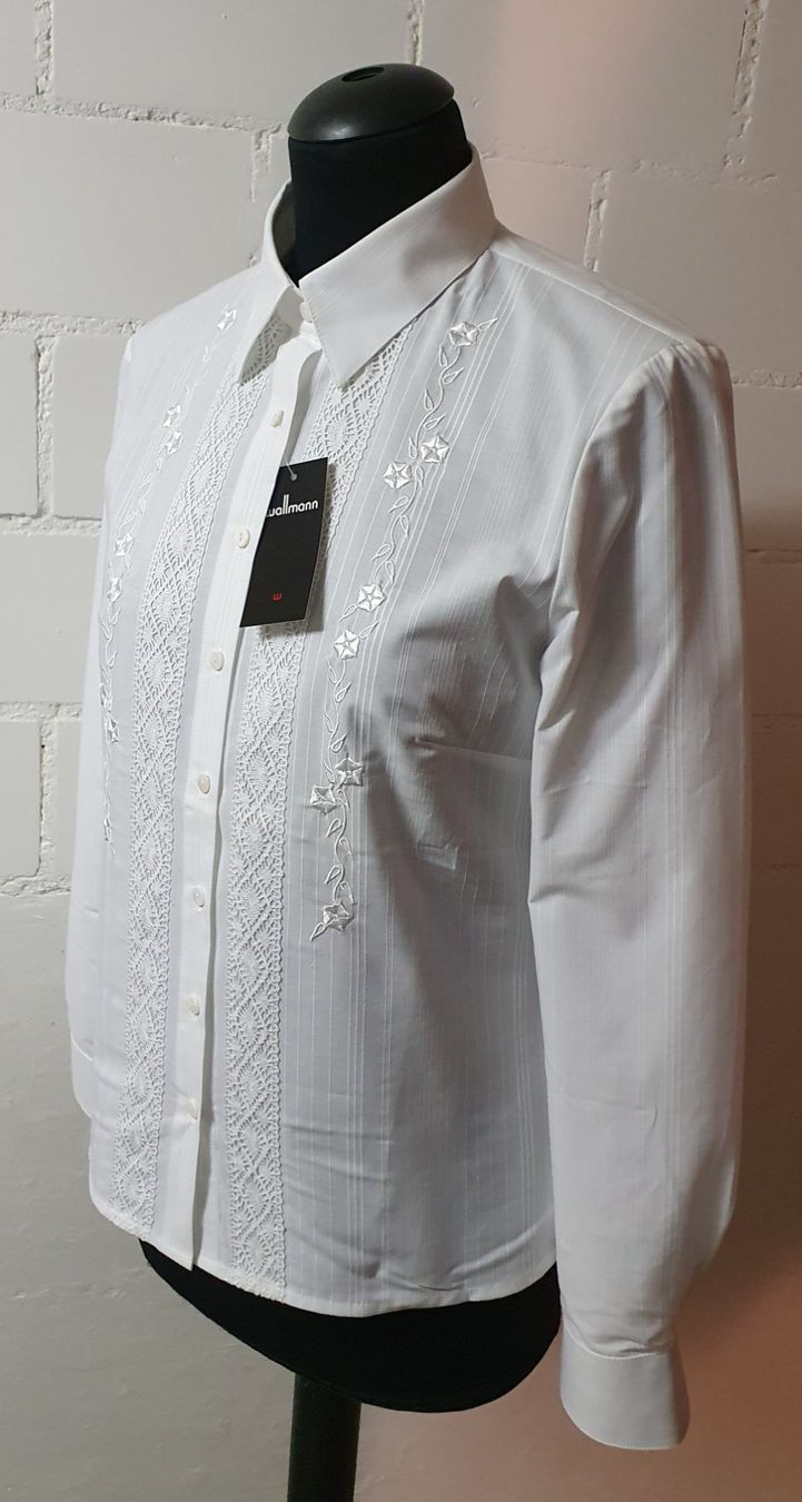 Blusen: Neu: "Wallmann" / edle Trachten Bluse Gr. 42 / weiss – Neu (gemäss Beschreibung) aus Muri AG von Edlerweiss 1