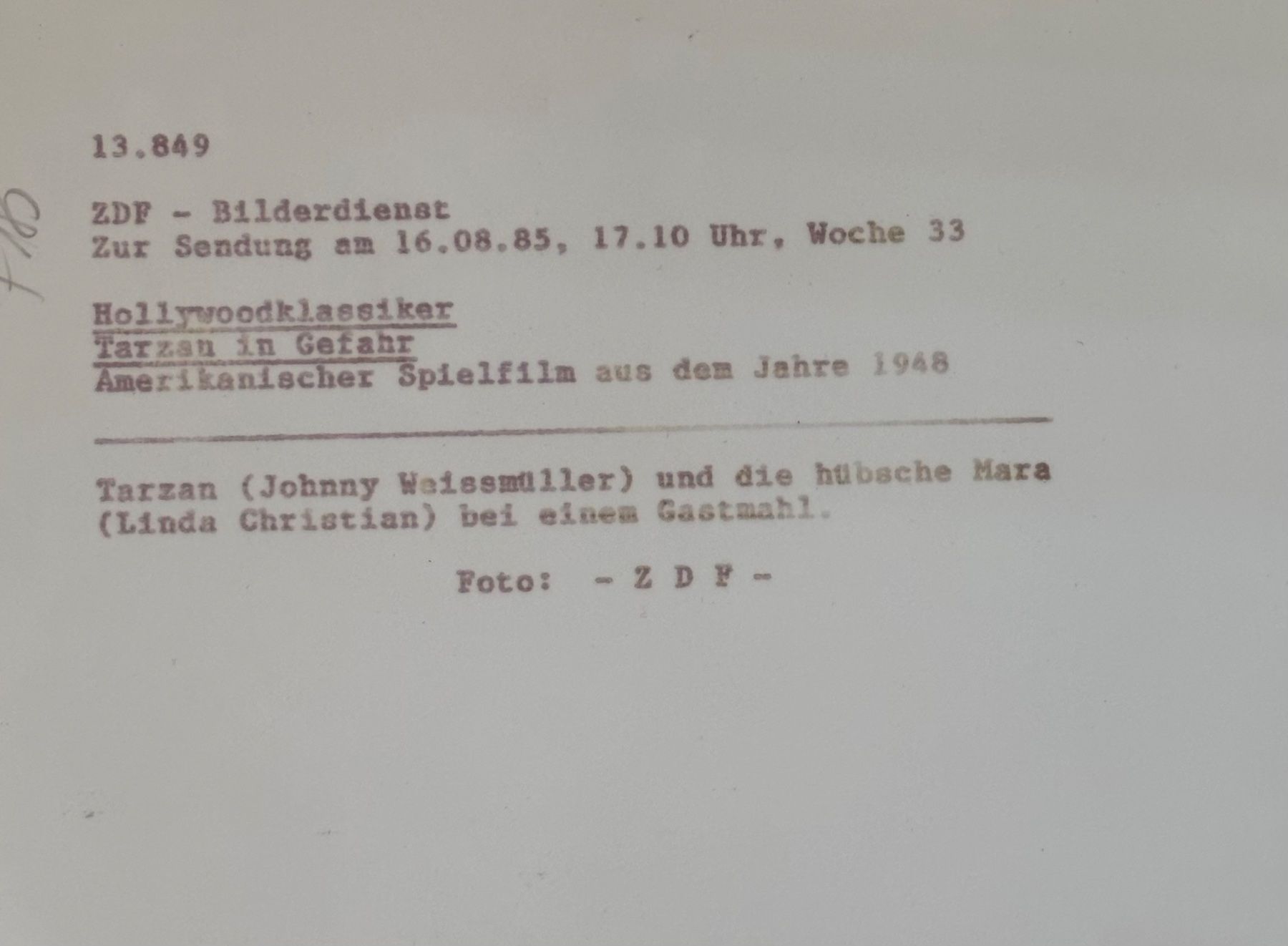 Foto & Immagini: Film, Tarzan, Johnny Weissmüller – Usato da Frauenfeld venduto da Merk52 1