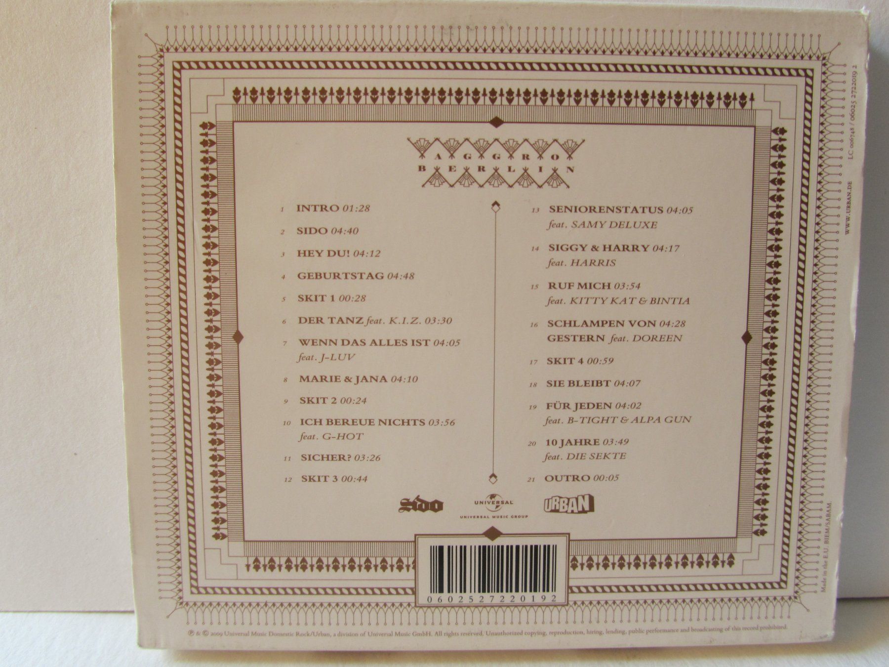 CD: Sido, CD, aggro berlin – Usato da Weiningen ZH venduto da dietsch57 1