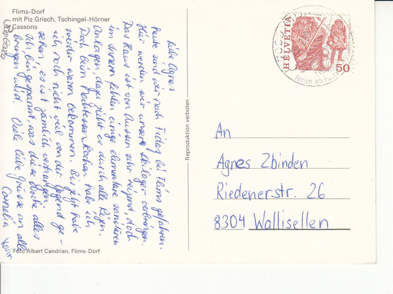 Ansichtskarten: Flims 1987 – Gebraucht aus Bürglen TG von StampGraf 1