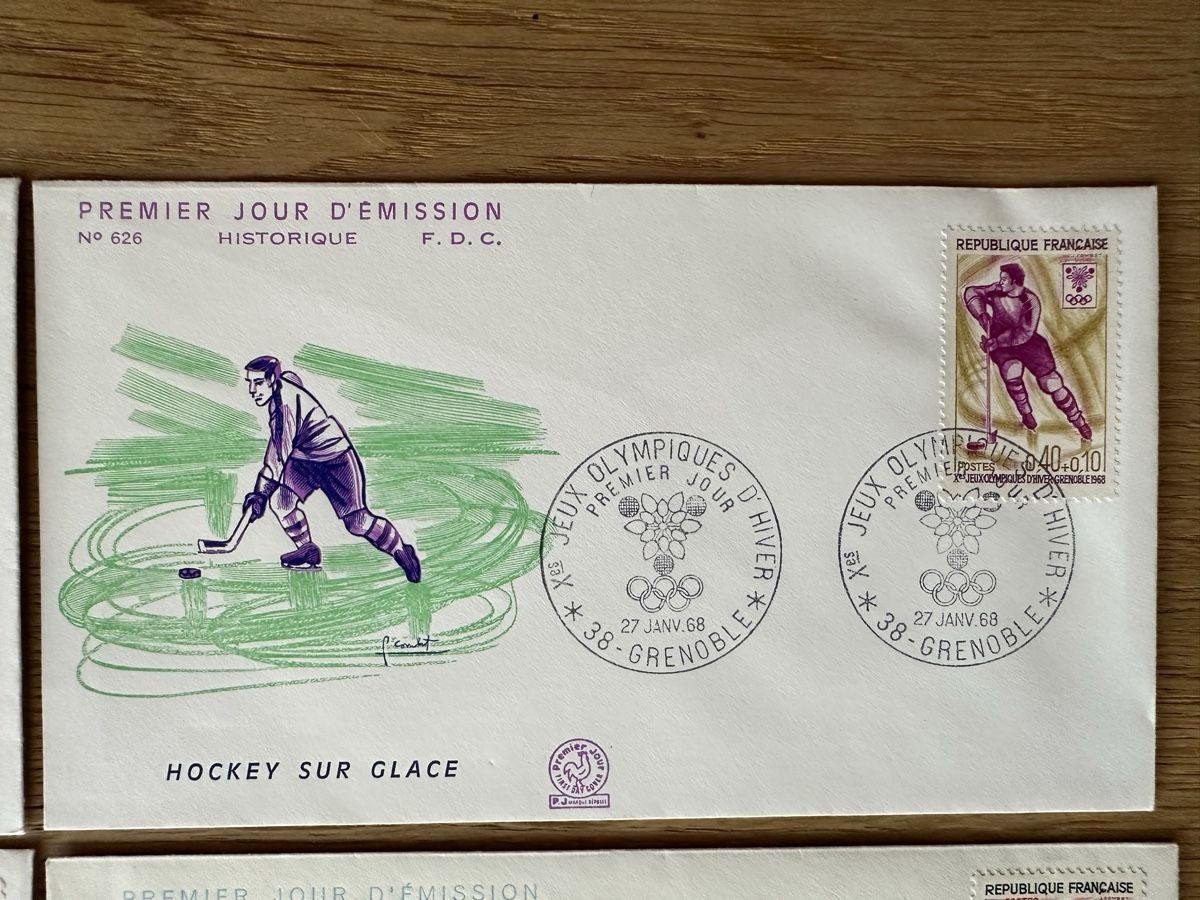 Tutti i francobolli: Frankreich - 1968 FDC Olympische Winterspiele  – Usato da Schmitten / FR venduto da Samsara169 2
