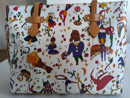 Tasche Piero Guidi Magic Circus, Weiss, echtes Leder wie NEU