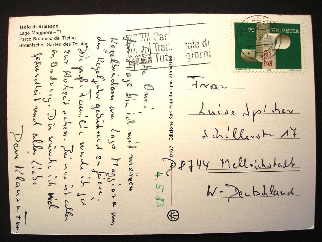 Cartoline postali: Isole di BRISSAGO Botanischer Garten – Usato da Jona venduto da philajona 1