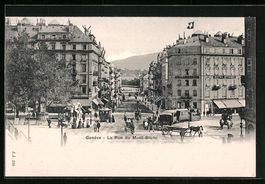 Genève, La Rue du Mont-Blanc, Strassenb